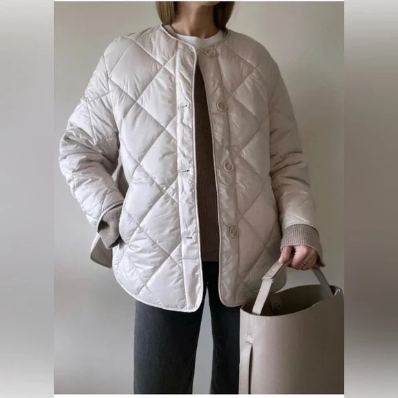 H&M Jackets Coats Hm Oversized Quilted Jacket Poshmark
